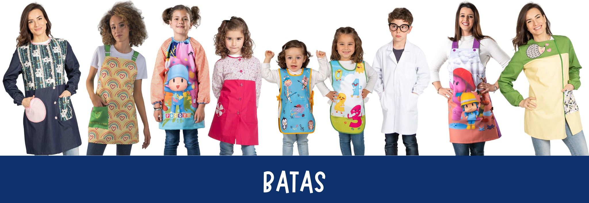 Batas y delantales para niños y profesores. Manualidades y educación
