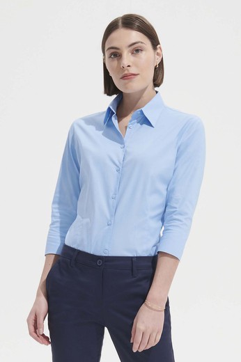 Chemise femme manches 3/4 différentes couleurs (jusqu'à 3XL)