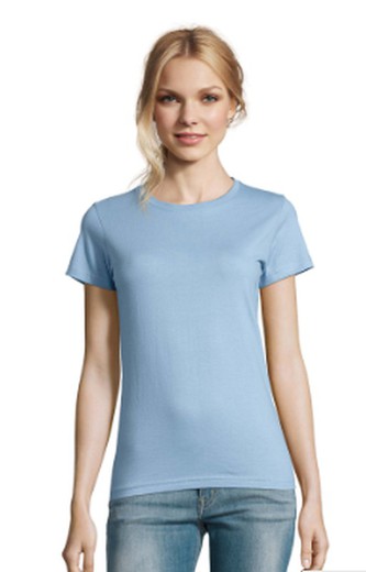 Camiseta mujer manga corta varios tonos azul