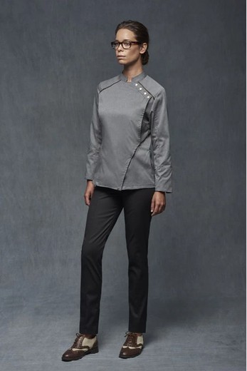 Chaqueta cocina mujer gris