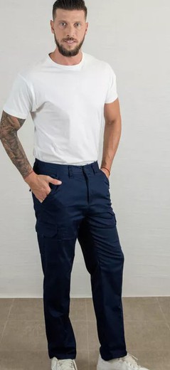 Pantalon de trabajo largo multibolsillos en color gris, negro o azul marino