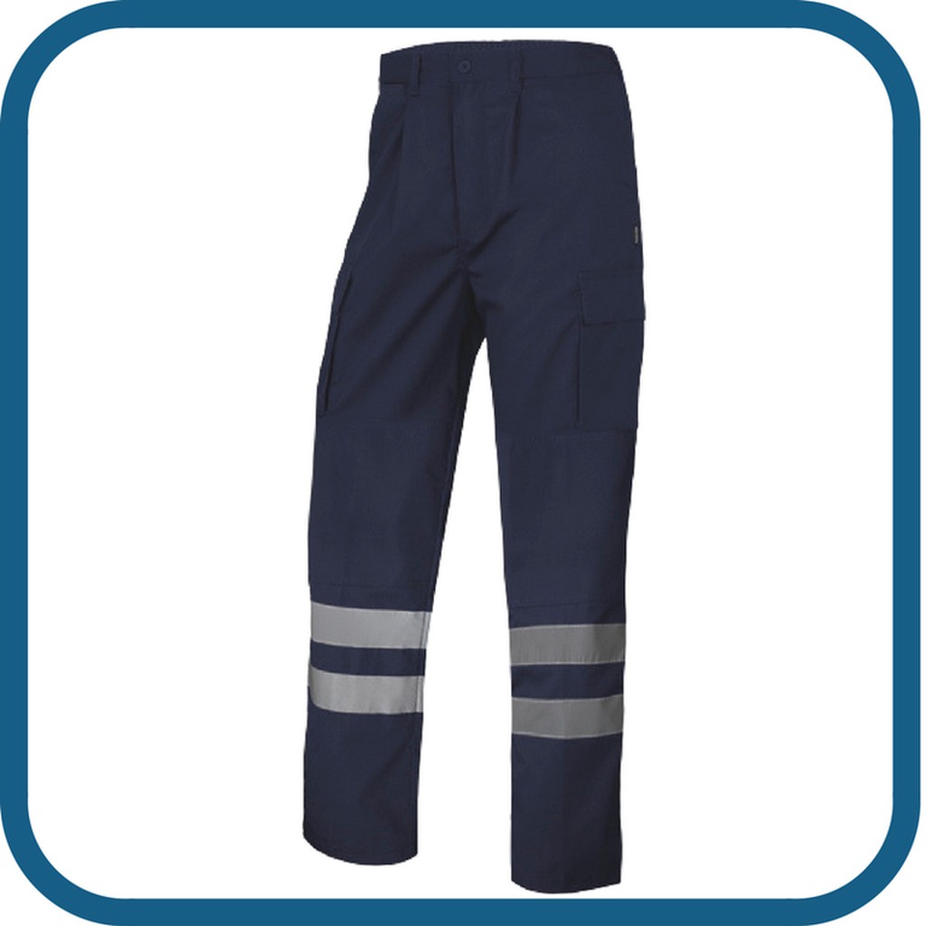 Pantalon de trabajo largo multibolsillos en color gris, negro, azul marino,  blanco o beige — Global Uniformes