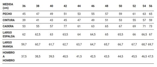 Americana de mujer en negro o marino