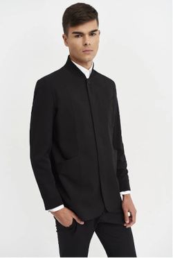 Americana hombre Cuello Rib negro