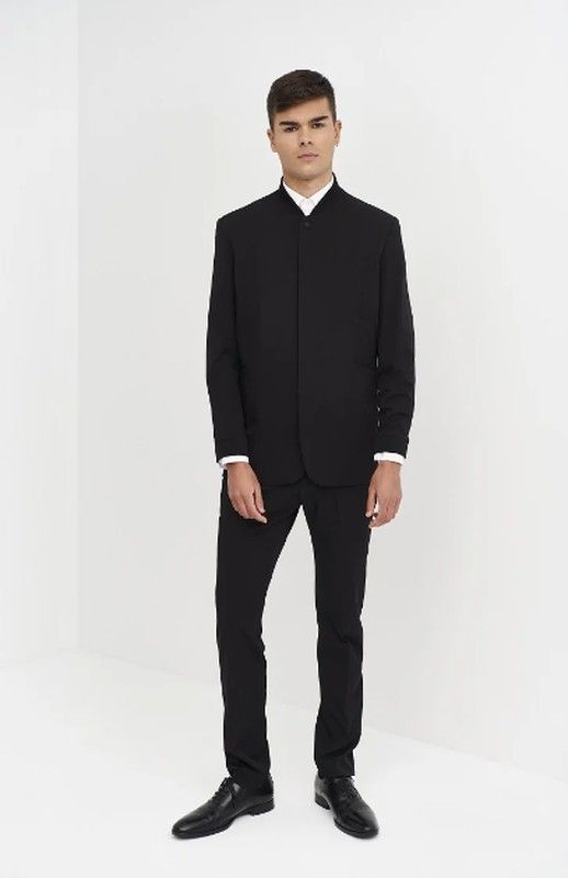 Americana hombre Cuello Rib negro