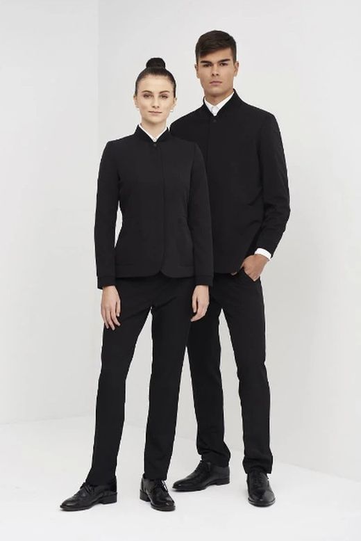 Americana hombre Cuello Rib negro