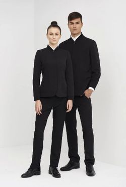 Blazer femme noir à col côtelé