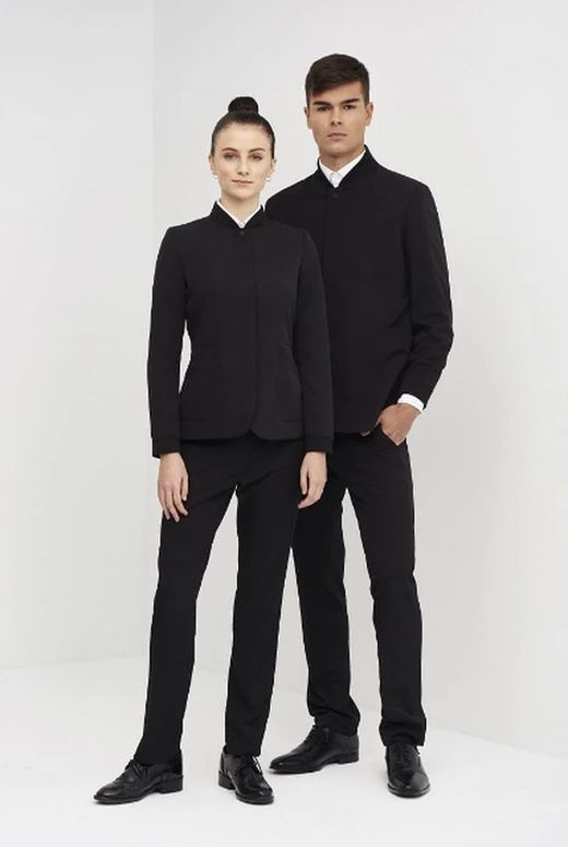 Blazer femme noir à col côtelé