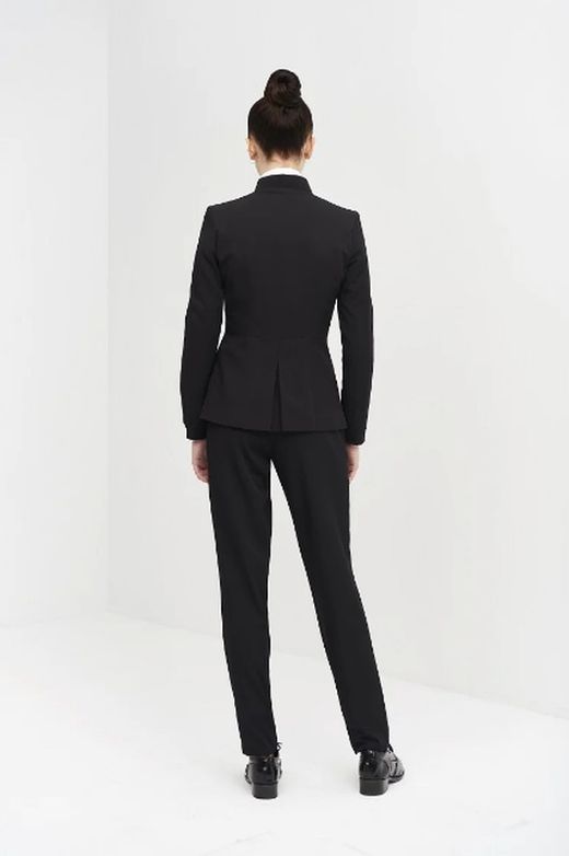Blazer femme noir à col côtelé