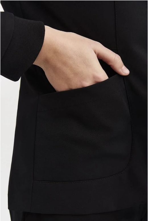 Blazer femme noir à col côtelé