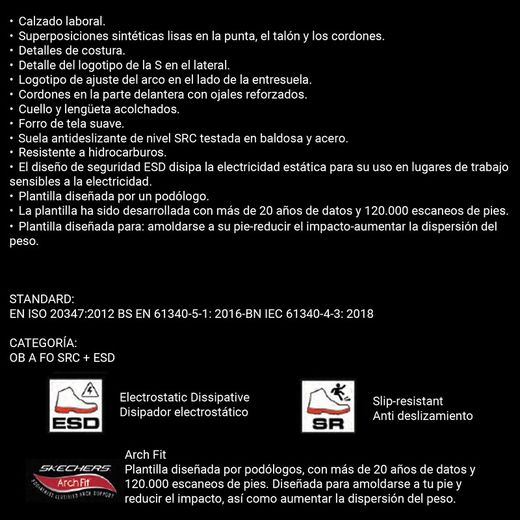 Arch Skechers Mujer negro