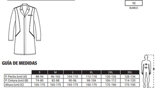 Bata blanca Apux Corchetes hombre