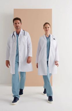 Bata blanca Apux Corchetes hombre