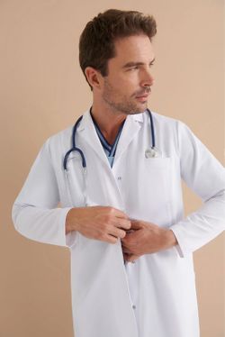 Bata blanca Apux Corchetes hombre