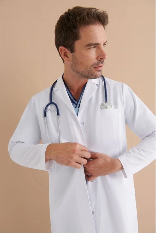 Bata blanca Apux Corchetes hombre