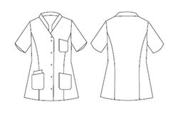 Bata blanca mujer manga corta