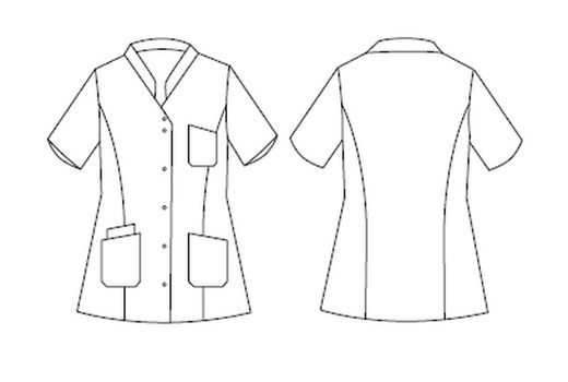 Bata blanca mujer manga corta