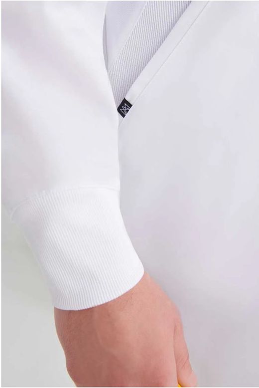 Bata blanca Pyxis cremallera hombre