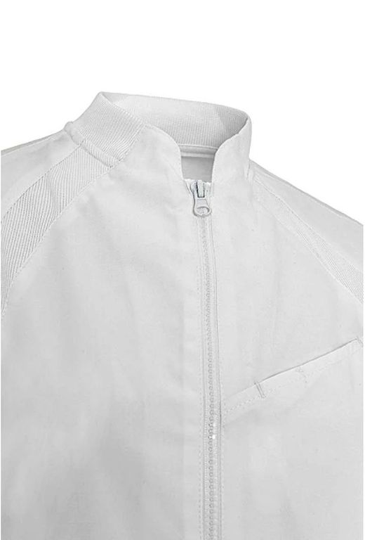 Bata blanca Pyxis cremallera mujer