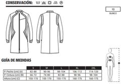 Bata blanca Pyxis cremallera mujer