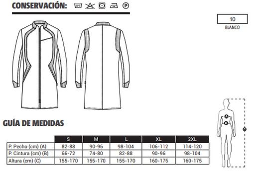 Bata blanca Pyxis cremallera mujer