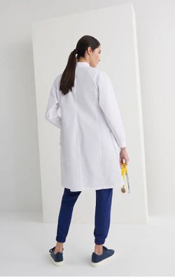 Bata blanca Pyxis cremallera mujer