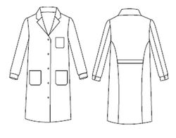 Bata blanca unisex manga larga botones