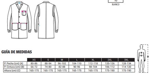 Bata blanca unisex Orion