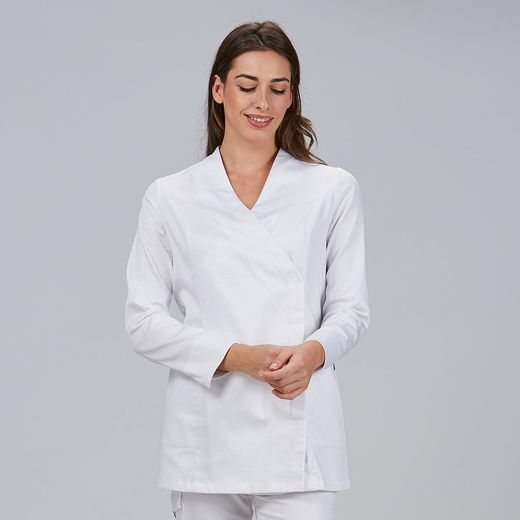 Bata Mujer Aria (Satén Elástico y Cuello Chimenea)