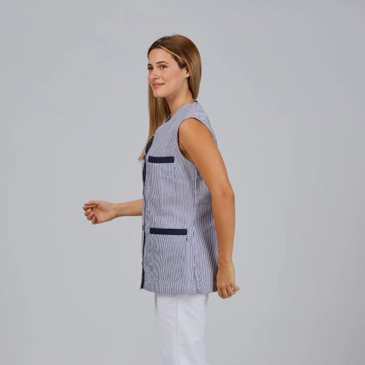 Bata Mujer Granada Vichy (Sin Mangas y Rayas)