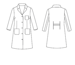 Bata Mujer Manga Larga sin Puños (Sarga)