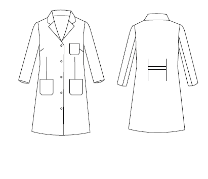 Bata Mujer Manga Larga sin Puños (Sarga)