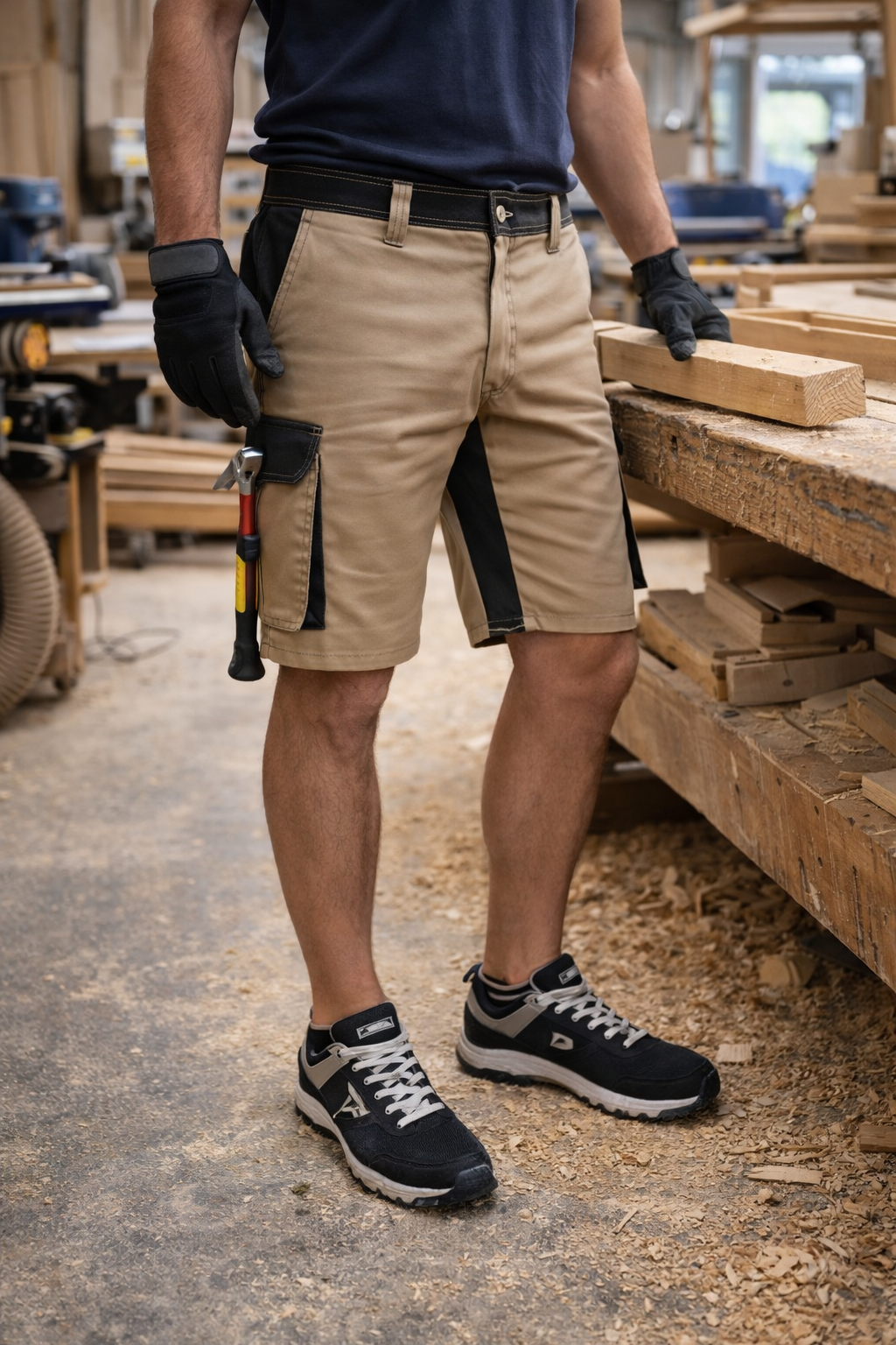 Bermudas bicolor multibolsillos Azul marino / 38