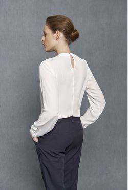 Blusa Frunce en Cuello blanco o azul