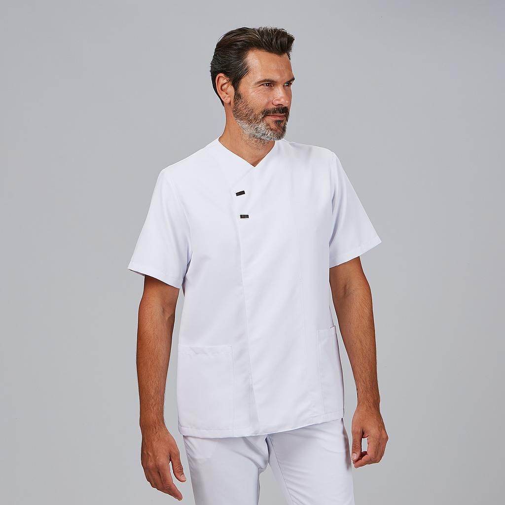 Blusa Hombre Hugo (Microfibra Antibacteriana) Blanco / 3XL
