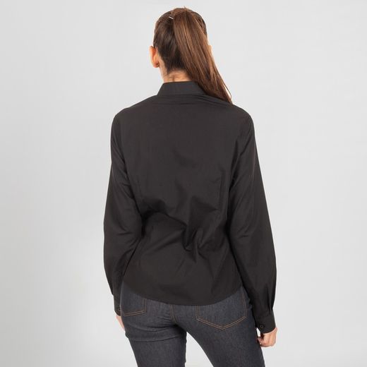 Blusa mujer cuello mao manga larga negro o blanco
