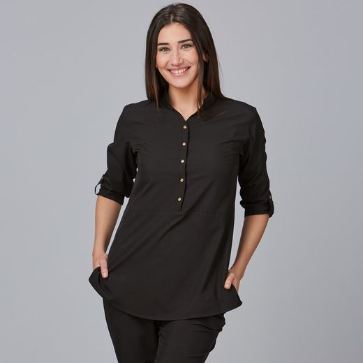 Blusa mujer cuello mao negro o blanco