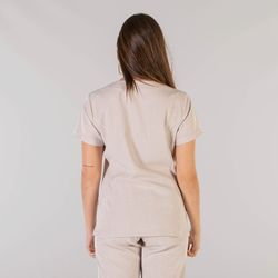 Blusa mujer efecto lino beige o turquesa