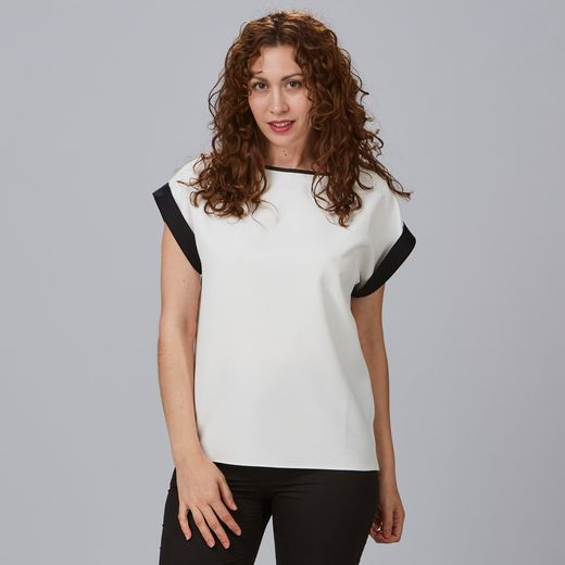 Blusa Mujer Crepé Manga Japonesa