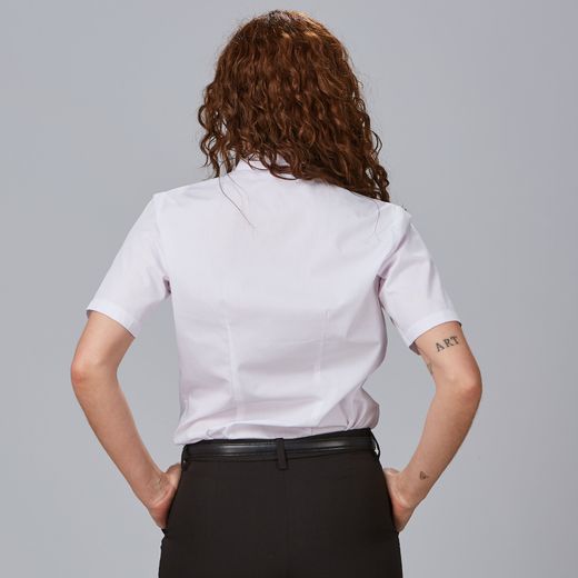 Blusa Mujer Cuello Mao Manga Corta