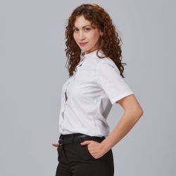 Blusa Mujer Cuello Mao Manga Corta