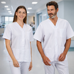 Blusa Mujer Sanitaria (Botón Presión y Sarga)