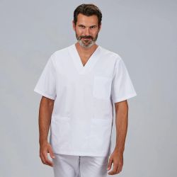 Blusa Sanitario Unisex Sarga (Escote en V)