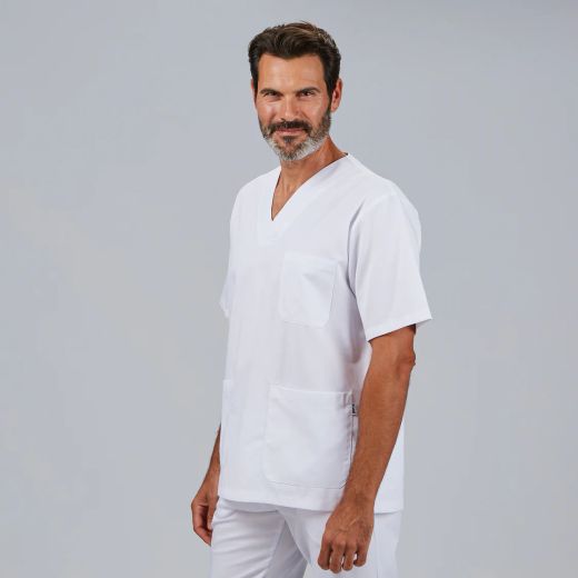 Blusa Sanitario Unisex Sarga (Escote en V)