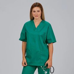 Blusa Sanitario Unisex Sarga (Escote en V)