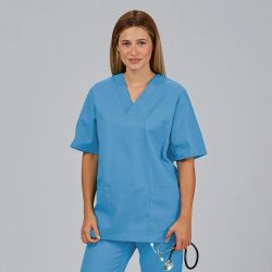 Blusa Sanitario Unisex Sarga (Escote en V)