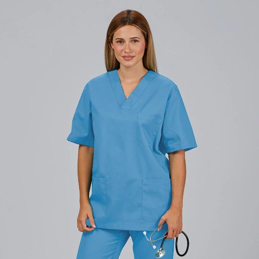 Blusa Sanitario Unisex Sarga (Escote en V)