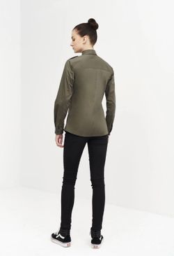 Camisa Cierre Lateral Kaki Mujer