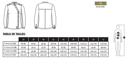 Camisa Cierre Lateral Kaki Mujer