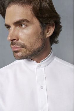 Camisa Cuello Mao Hombre blanco